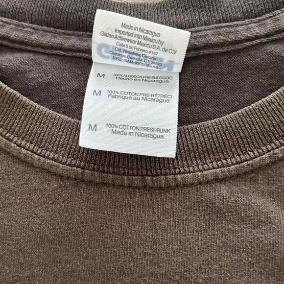 Brown Lone Wolf Graphic Tee – Faded Biker / Western T-Shirt – Cotton medium - Picture 5 of 6